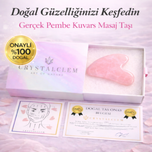 Gua Sha Pembe Kuvars Doğaltaş Yüz Masaj Aleti %100 Doğal Taş Onay Belgeli - Görsel 1